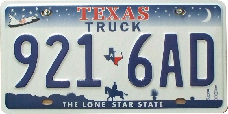 TX Plaque Authentique d\'immatriculation 30 x 15 cm dénommée US License Plate Etat du TEXAS TRUCK 2005-2008