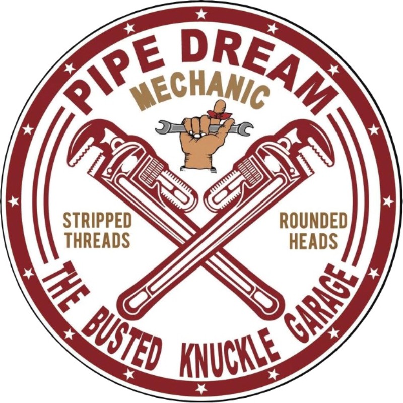Plaque métallique Circulaire D30 cm Reproduction Pipe Dream Mechanic By The  Busted Knuckle Garage