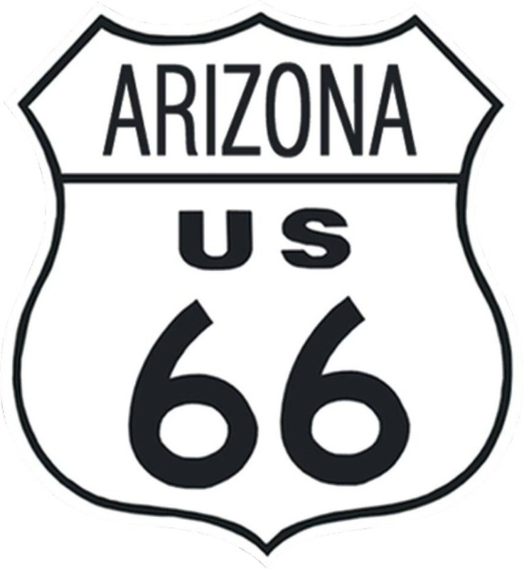 Bouclier Highway métallique 28 x 28 cm Etat d\'Arizona Route 66