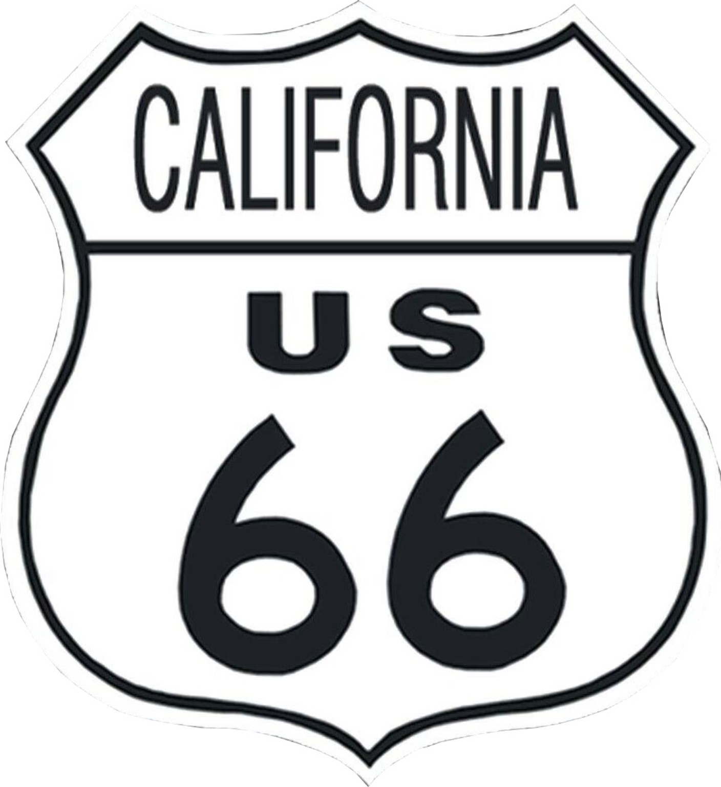 Bouclier Highway métallique 28 x 28 cm Etat de Californie Route 66
