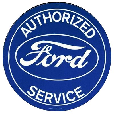 Plaque métallique circulaire D60 cm Authorized Service Logo Ford Taille XXL FORD MOTOR COMPANY