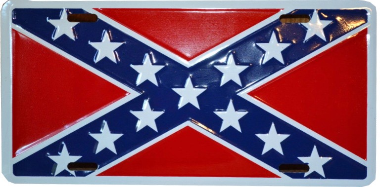 Plaque Auto Décorative métal 30 x 15 cm Dixie Confédéré Flag