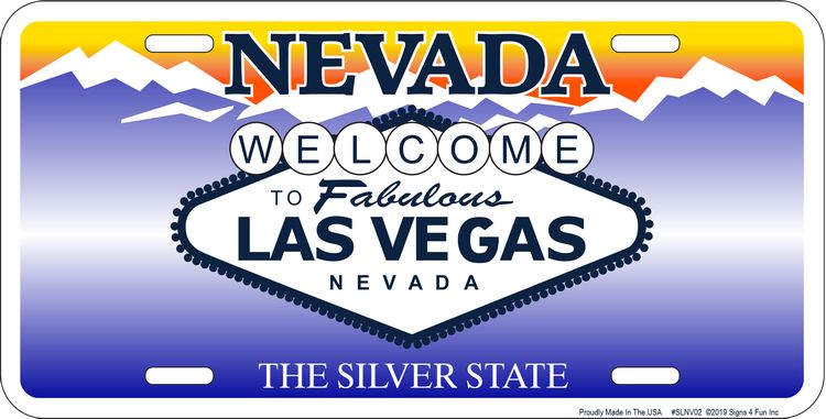 Plaque Auto Décorative métal 30 x 15 cm Nevada Welcome To Fabulous Las Vegas