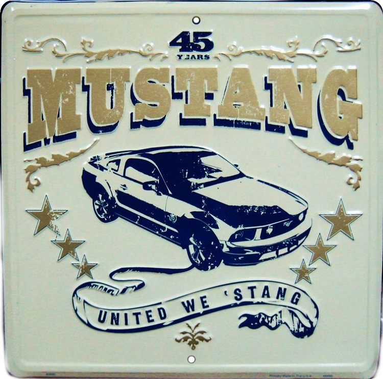Plaque métal Format Carré 30 x 30 cm 45 years Mustang FORD MOTOR COMPANY