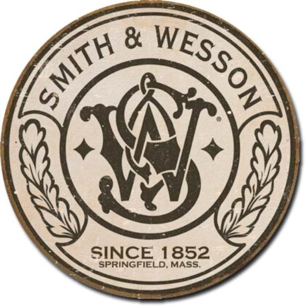 Plaque métallique Circulaire D30 cm Smith & Wesson Since 1852