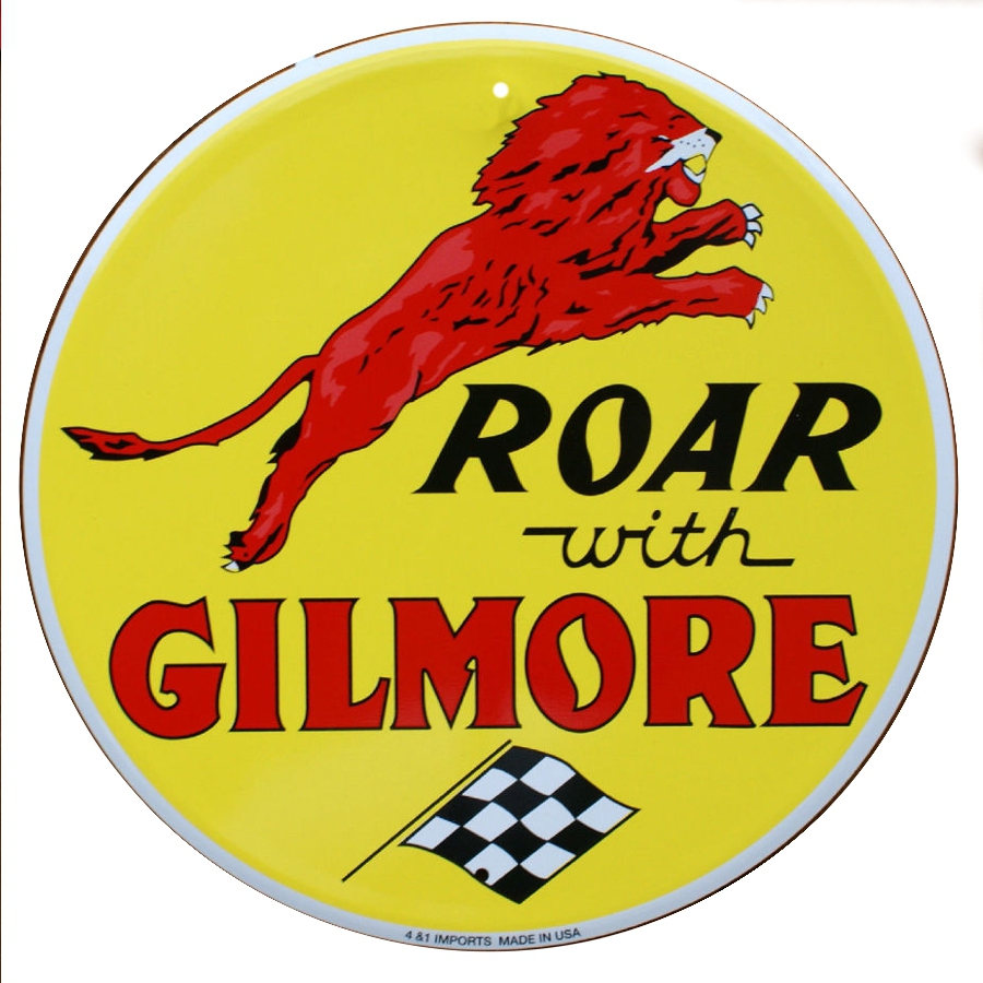 Plaque métallique Circulaire D30,5 cm Roar with Gilmore Oil Motor