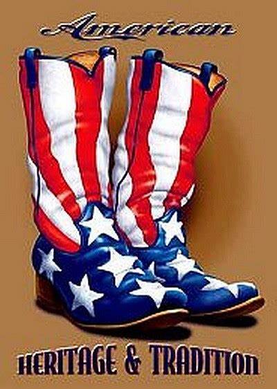 Plaque métallique format 42,5 x 30 cm American Flag Boots
