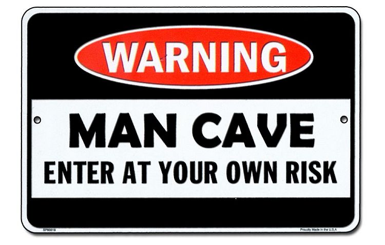 Plaque métallique 30 x 20 cm Warning Man Cave