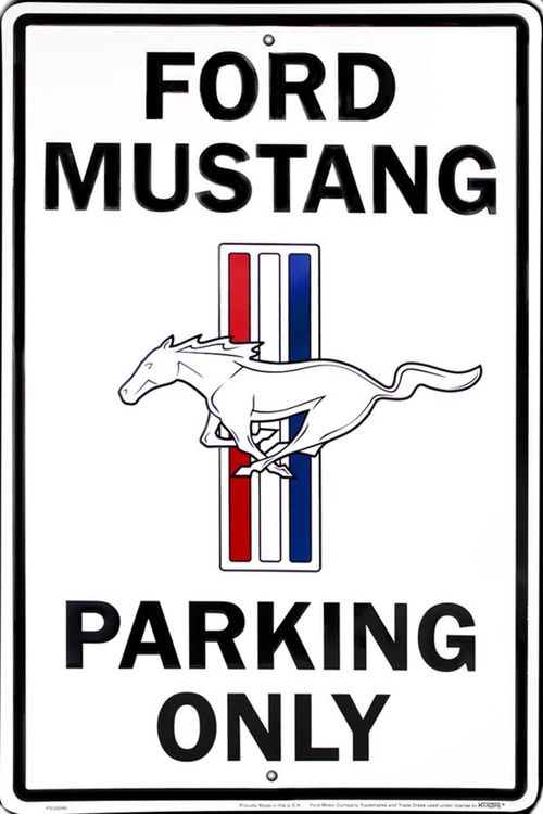 Plaque métal format Parking 30 x 20 cm PARKING ONLY Ford Mustang