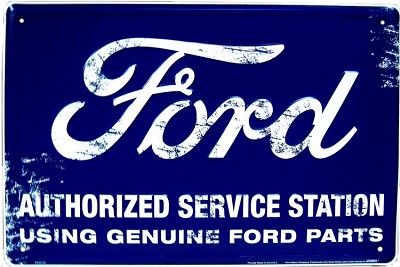 Plaque métallique 30 x 46 cm Authorized Service Station FORD Motor Company