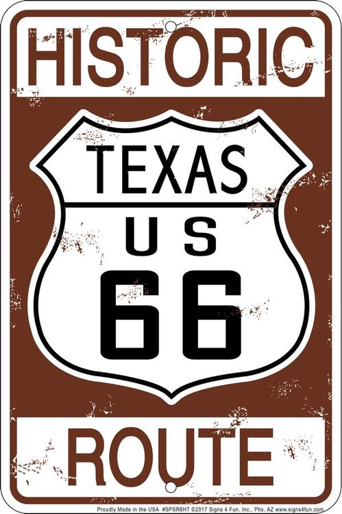 Plaque métal format Parking 30 x 20 cm Reproduction Panneau Historic Texas Route 66