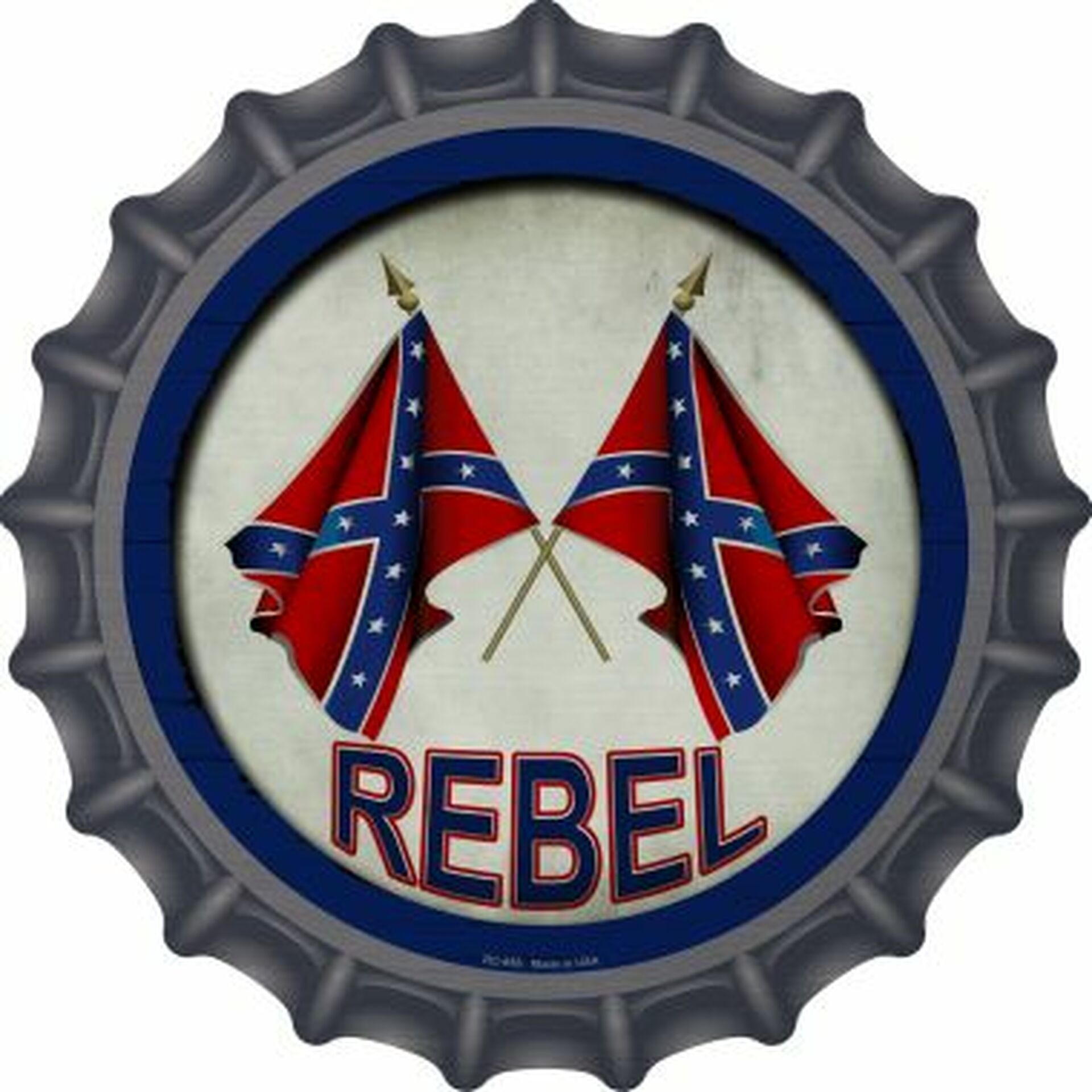 Plaque métallique style Capsule D30 cm Dixie Conféféré Flag Rebel