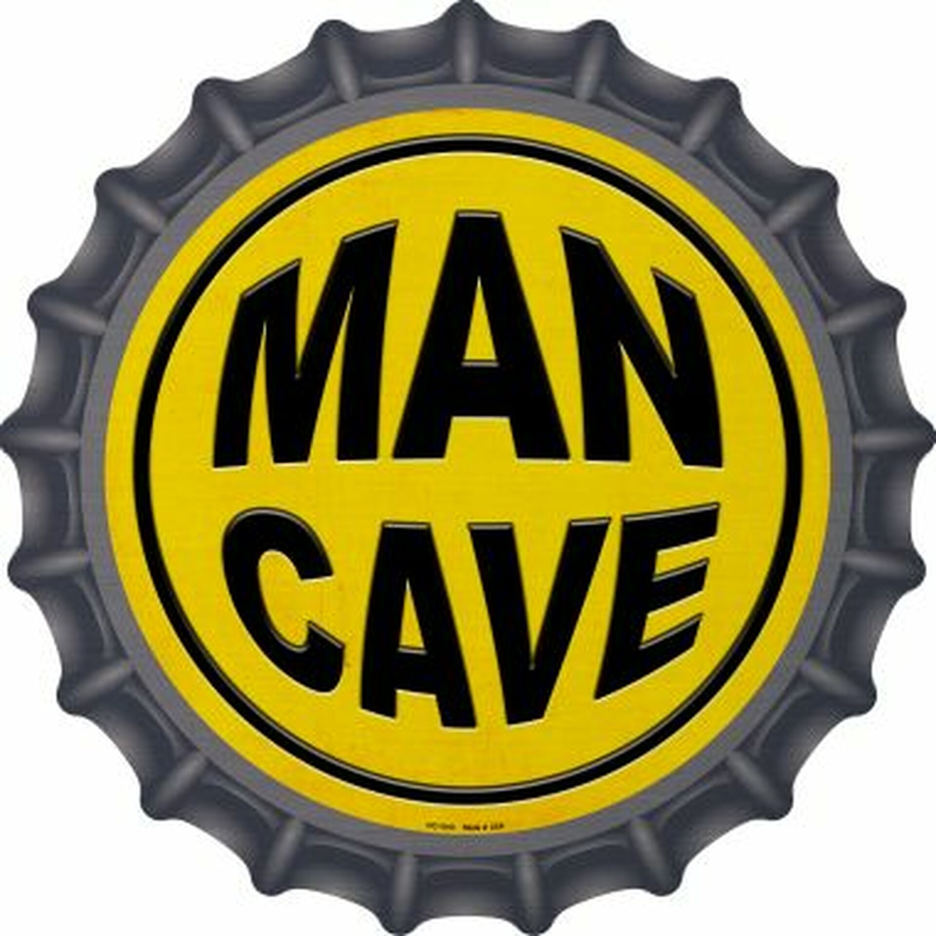Plaque métallique style Capsule D30 cm Man Cave
