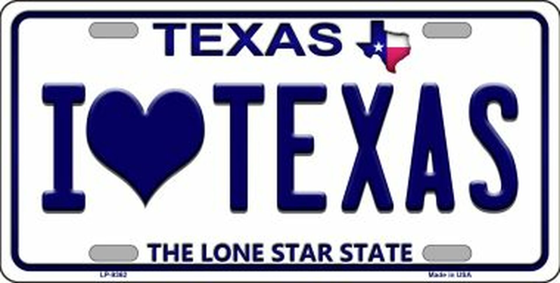 Plaque Auto Décorative métal 30 x 15 cm I Love TEXAS