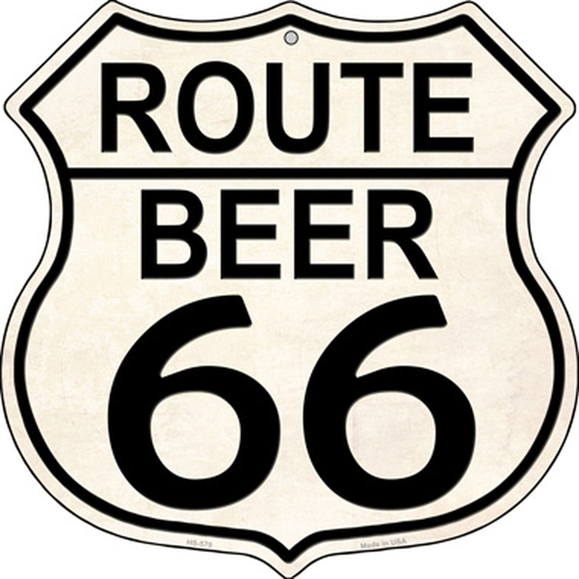 Bouclier Highway métallique 28 x 28 cm BEER ROUTE US 66