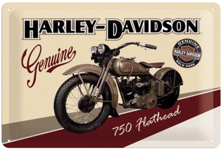 Plaque métallique 30 x 20 cm Vintage* 750 Flatheat HARLEY DAVIDSON