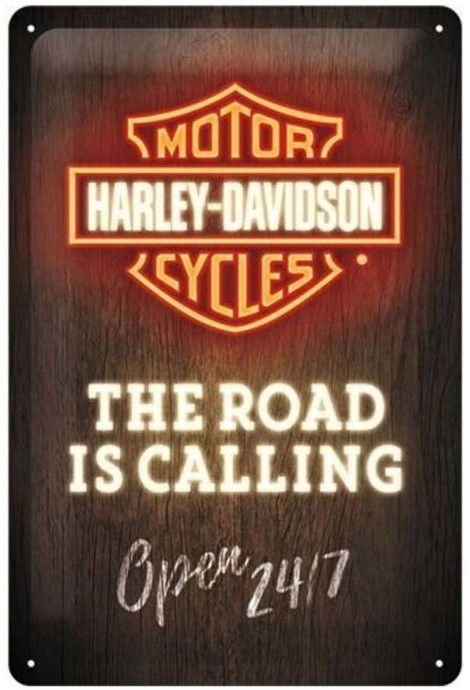 Plaque métallique 30 x 20 cm Vintage* The Roas is Open HARLEY DAVIDSON