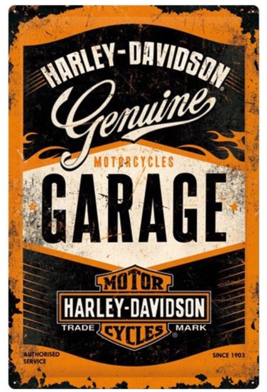 Plaque métallique 60 x 40 cm Vintage* Genuine Garage HARLEY DAVIDSON XXL