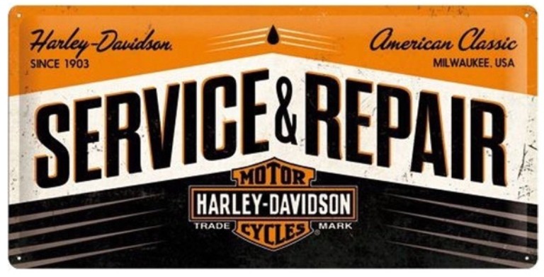 Plaque métallique 50 x 25 cm Vintage* Service & Repère HARLEY DAVIDSON XXL