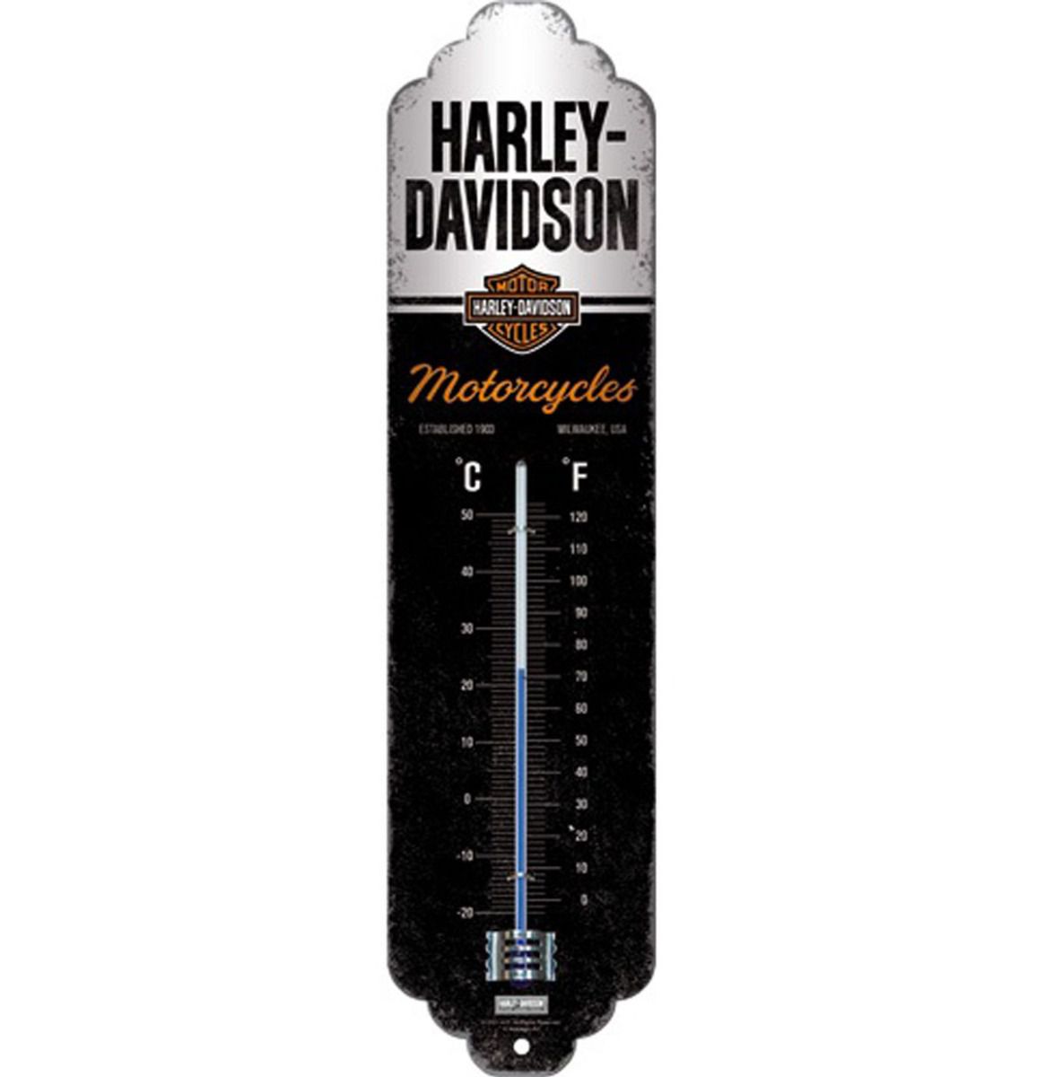 Thermomètre métallique 28 x 6,5 cm HARLEY DAVIDSON since 1903