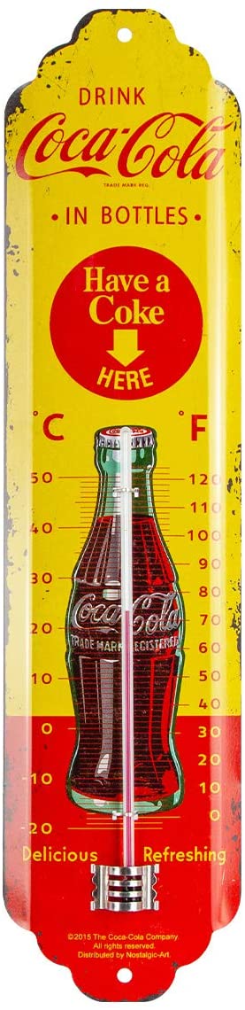 Thermomètre métallique 28 x 6,5 cm Drink COCA COLA