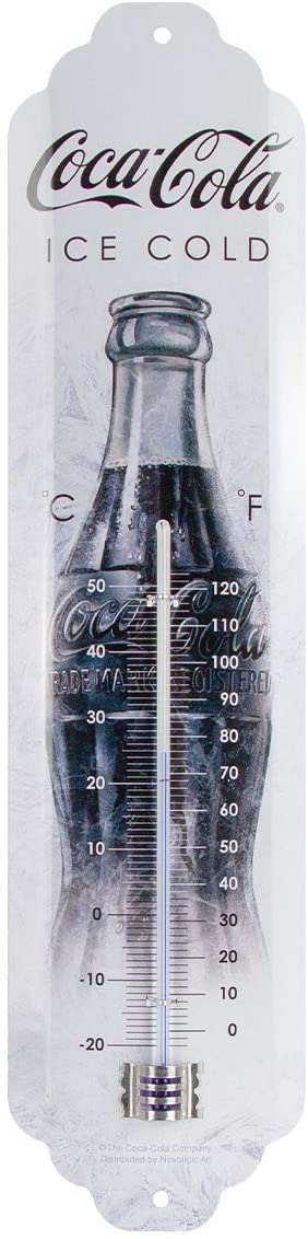 Thermomètre métallique 28 x 6,5 cm Drink Ice Cold COCA COLA