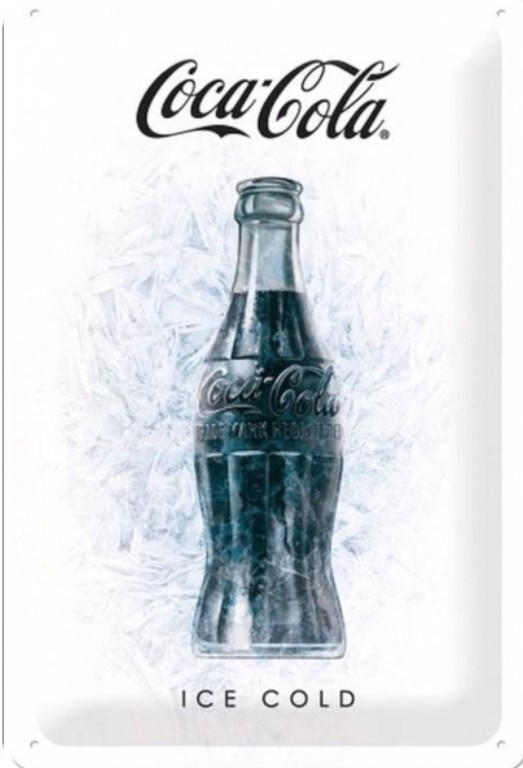 Plaque métallique 30 x 20 cm Vintage* Ice Cold Bottle COCA COLA
