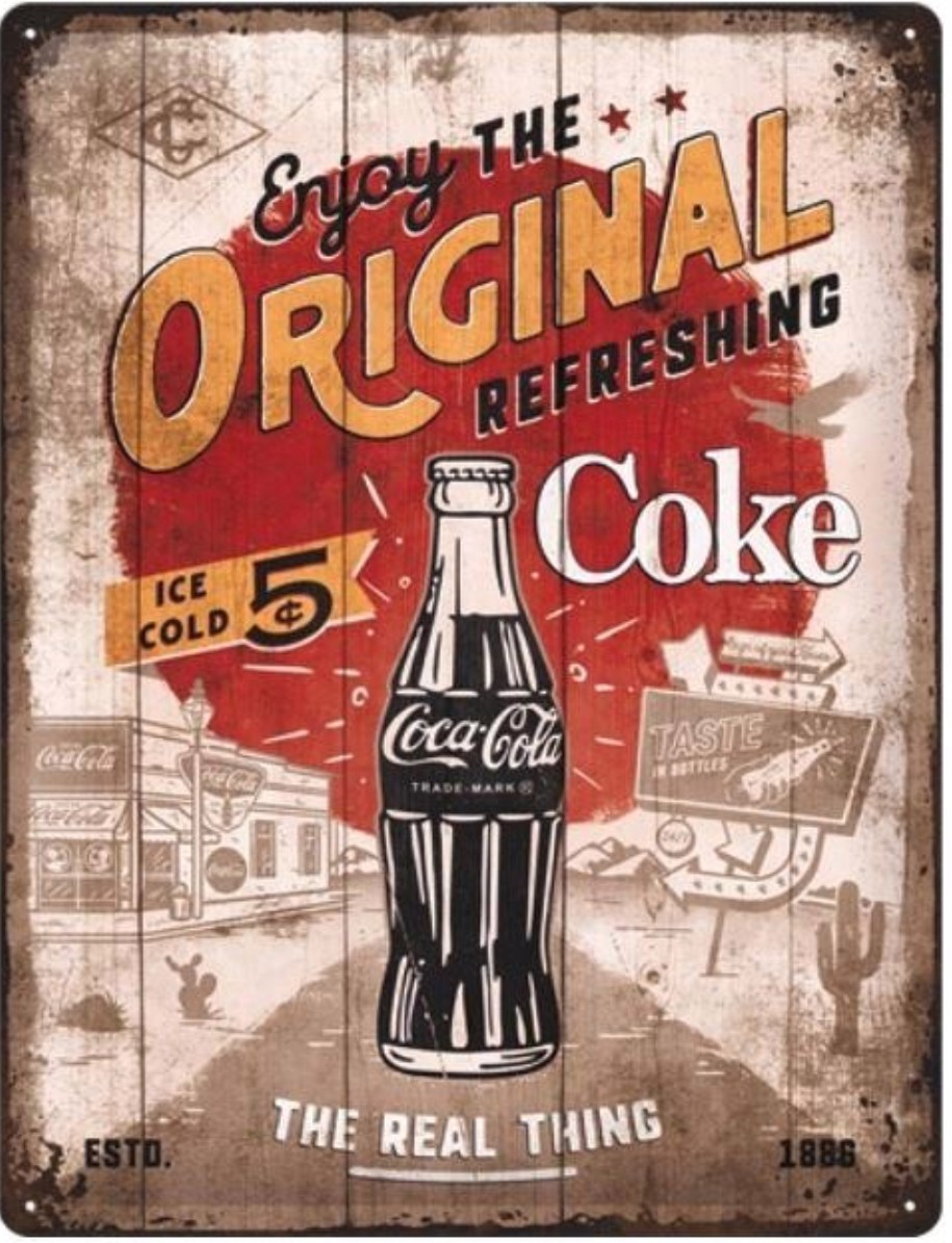 Plaque métallique 40 x 30 cm Vintage* Original Coke COCA COLA