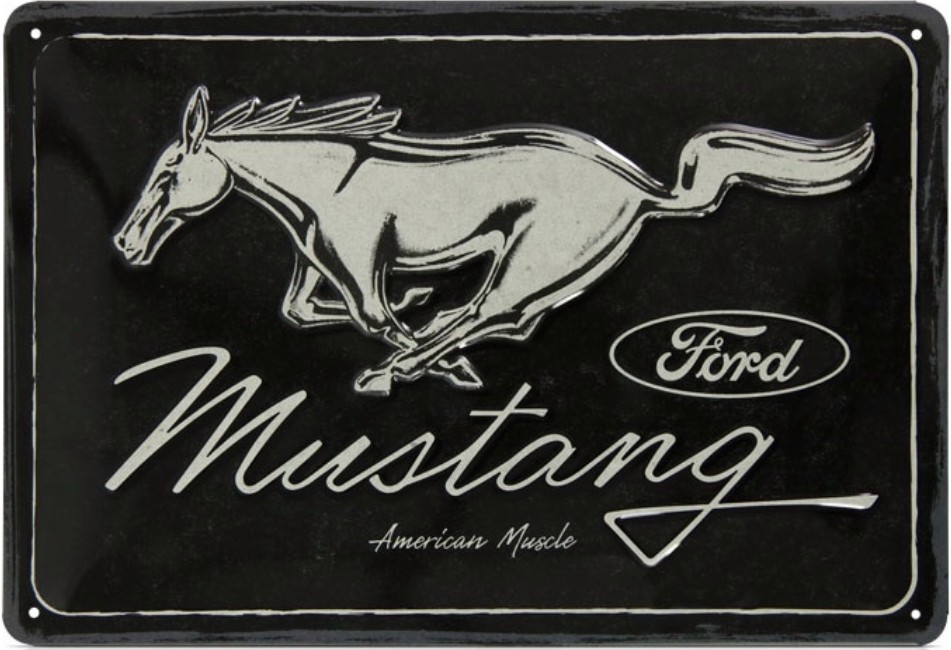 22325AA-Mustang-Ford-Route-66-nostalgic-art-reproduction-plaque-vintage-métallique de-décoration-américaine-retro