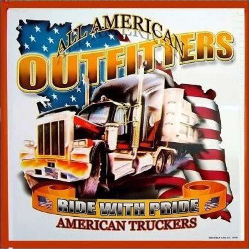 Plaque métallique format 36,5 x 36,5 cm American Truckers
