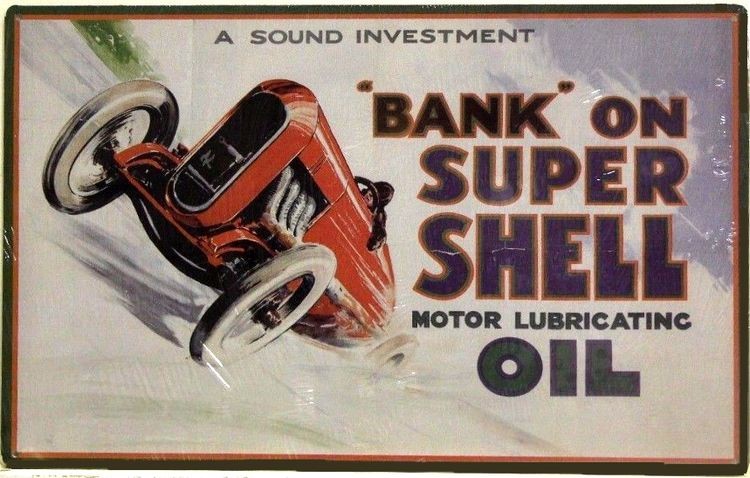 Plaque métallique format 45 x 29,5 cm Lubricating Super Shell Motor Oil