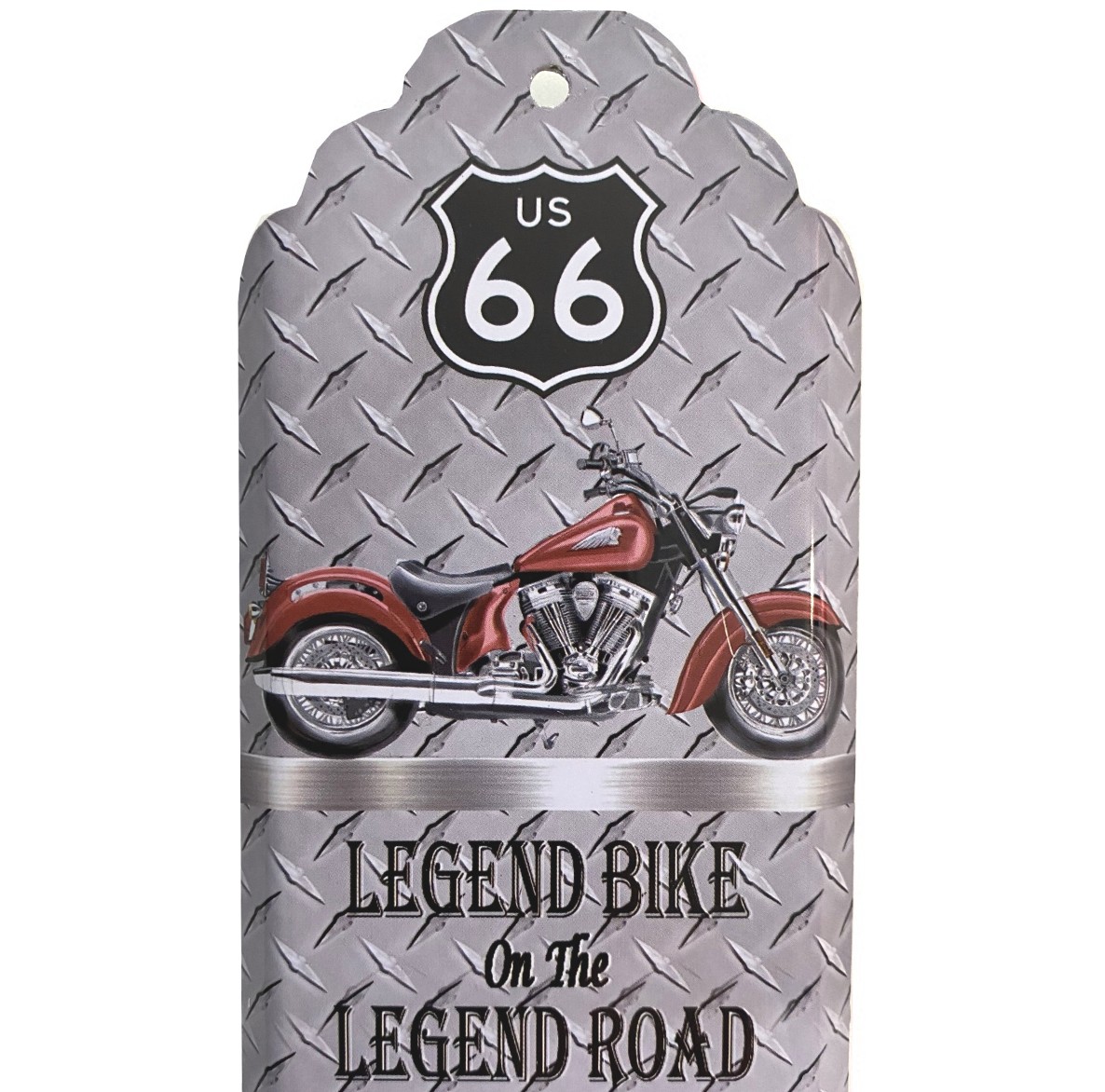 I&amp;S-6606THb-Thermometre-métallique-Route-US-66-vintage-biker-motorcycle-indian