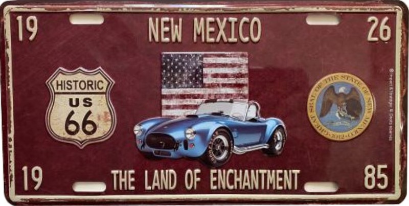 Plaque Auto Décorative métal 30 x 15 cm* New Mexico Land of Enchantment ROUTE 66