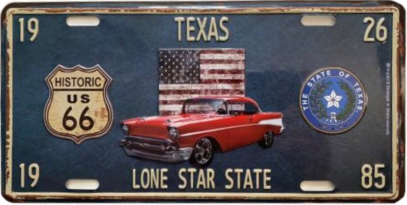 I&amp;S-US11117-plaque-immatriculation-americaine-relief-métallique-TEXAS-décoration--vintage