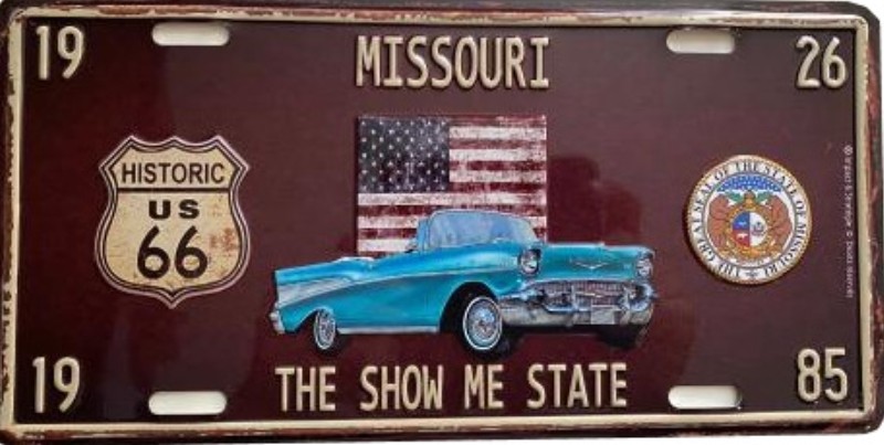 I&amp;S-US11114-plaque-immatriculation-americaine-MISSOURI-mural-décoration-Route-66-retro-vintage