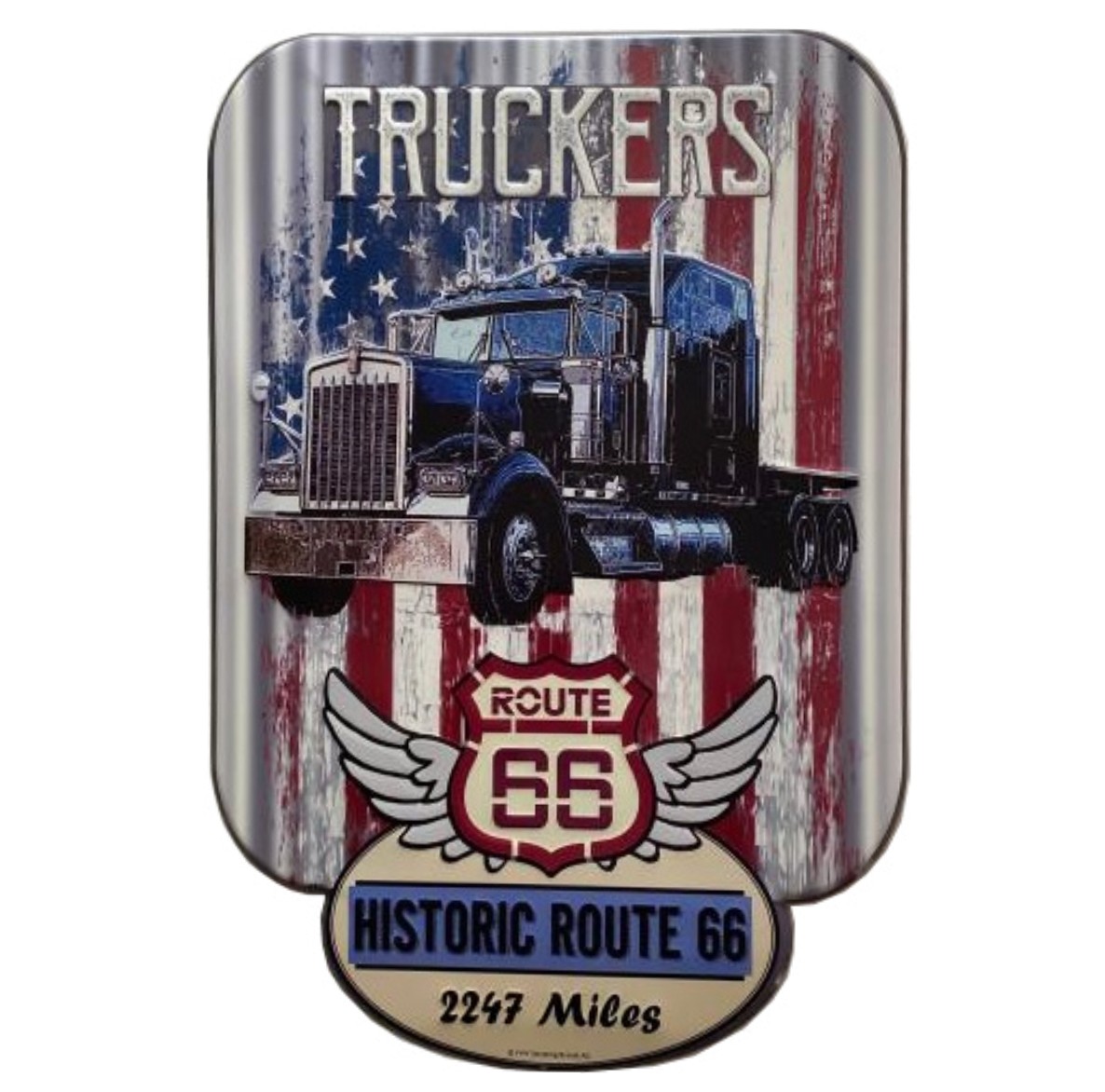 I&S-RXLD012-plaque-decoupé-laser-relief-métallique-americaine-mural-décoration-legend-historic-Route-66-legend-american-truckers-vintage