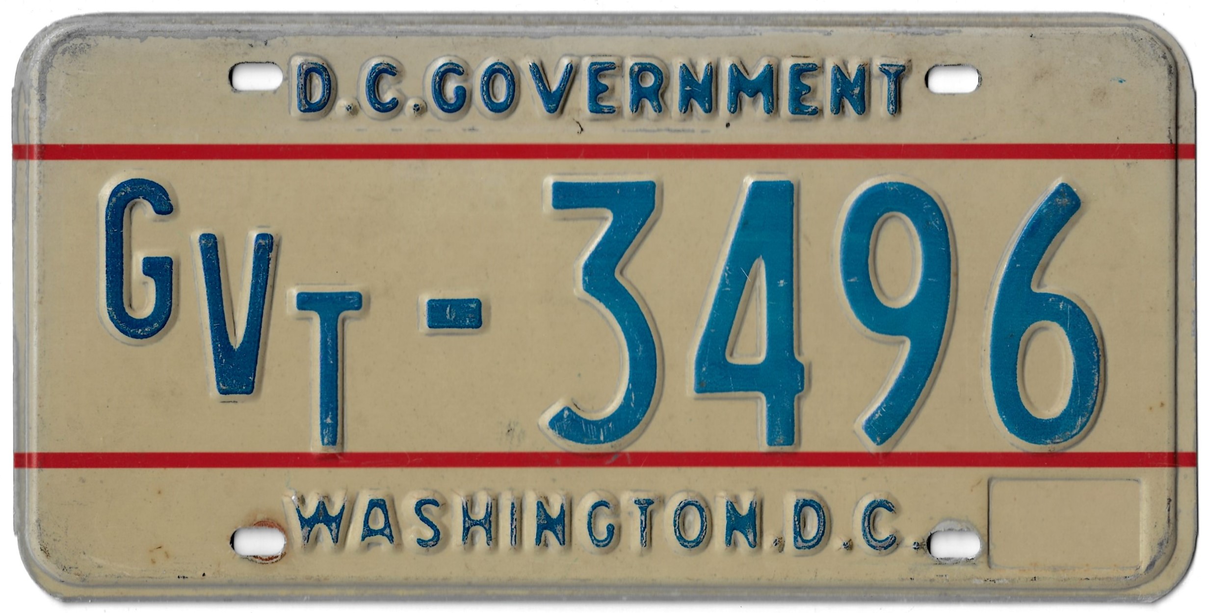 Plaque immatriculation authentique WASHINGTON DC