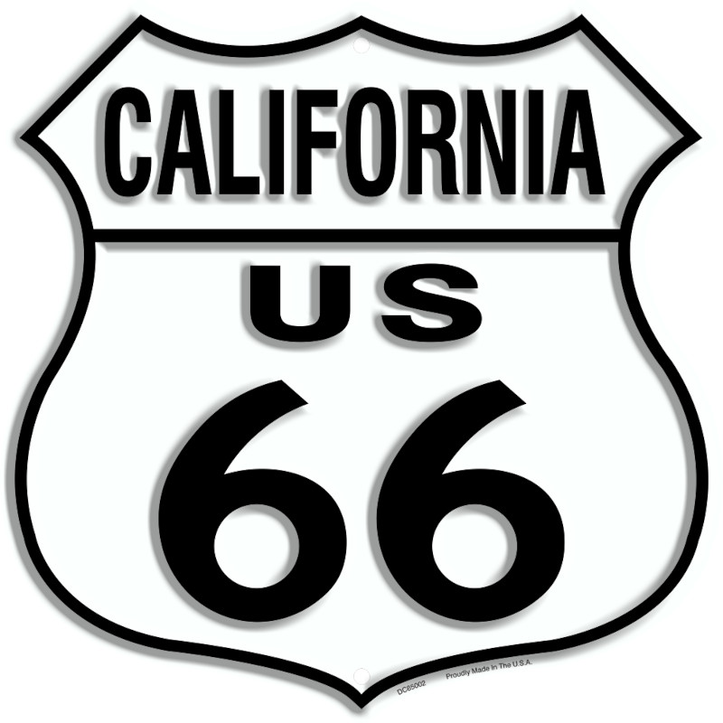 Bouclier Highway métallique 29 x 29 cm CALIFORNIE ROUTE US 66
