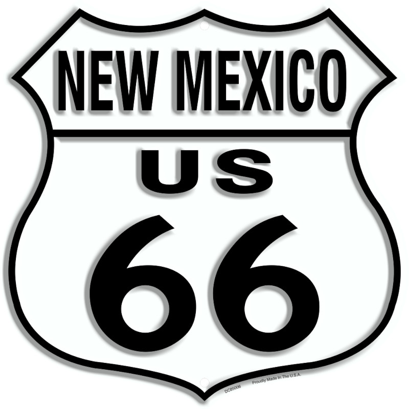 Bouclier Highway métallique 29 x 29 cm NOUVEAU MEXIQUE ROUTE US 66