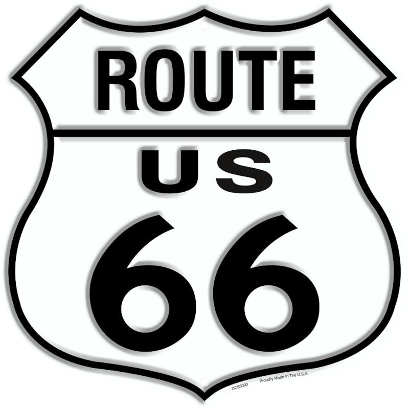 Bouclier Highway métallique 29 x 29 cm ROUTE US 66