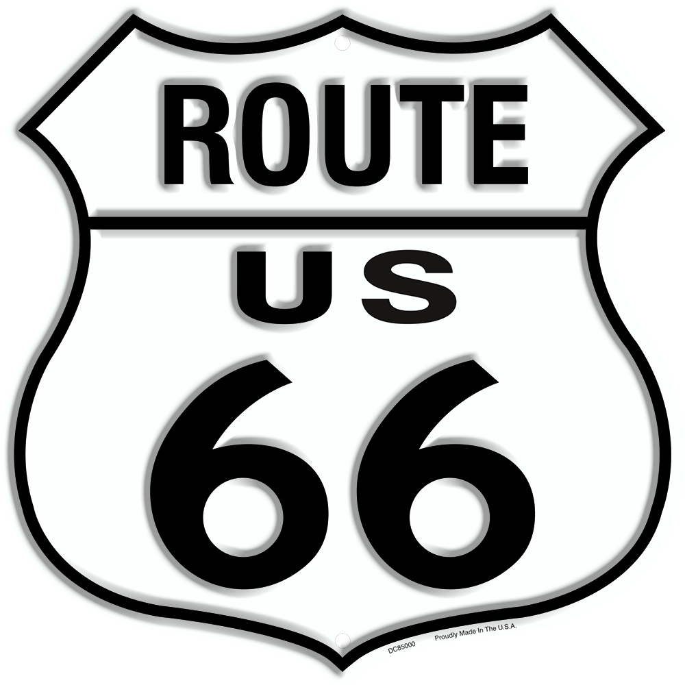 Bouclier Highway métallique 61 x 61 cm ROUTE US 66 Taille XXL