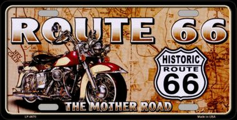 Plaque Auto Décorative métal 30 x 15 cm Motorcycle Mother Road ROUTE 66