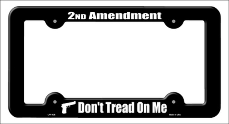 Cadre métal pour plaque Auto 30 x 15 2ème Amendement Don\'t Tread on Me