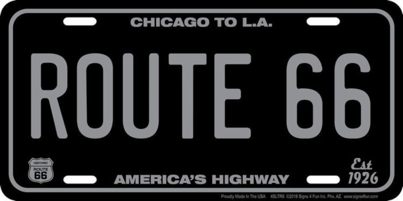 Plaque Auto Décorative métal 30 x 15 cm America\'s Highway Est 1926 ROUTE 66