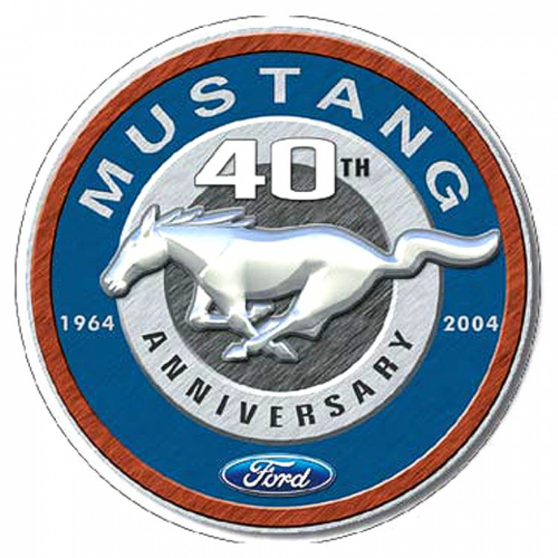 Plaque métallique Circulaire D30 cm MUSTANG 40ème Anniversaire 1964-2004