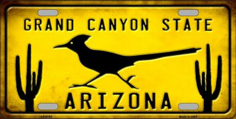 Plaque Auto Décorative métal 30 x 15 cm ARIZONA Grand Canyon State Bip Bip