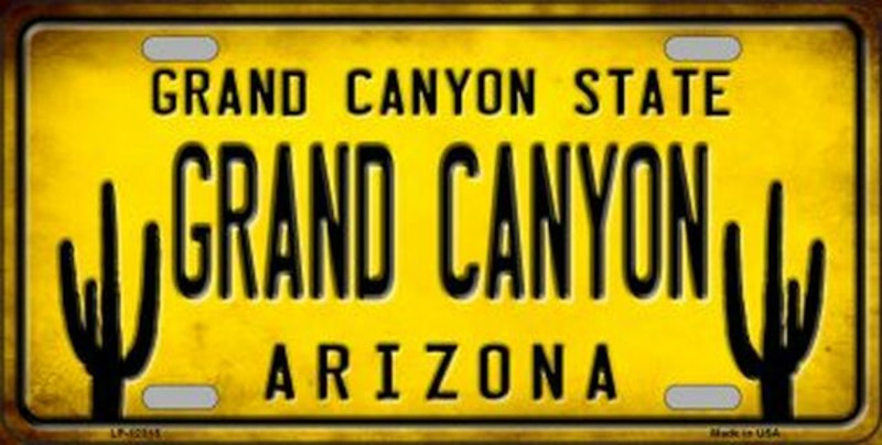 Plaque Auto Décorative métal 30 x 15 cm ARIZONA Grand Canyon State Grand Canyon