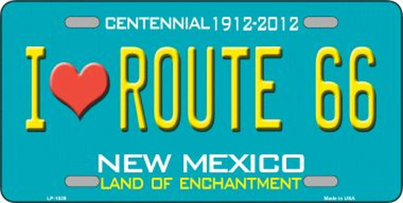 Plaque Auto Décorative métal 30 x 15 cm NEW MEXICO Centennial 1912-2012 I Love Route 66