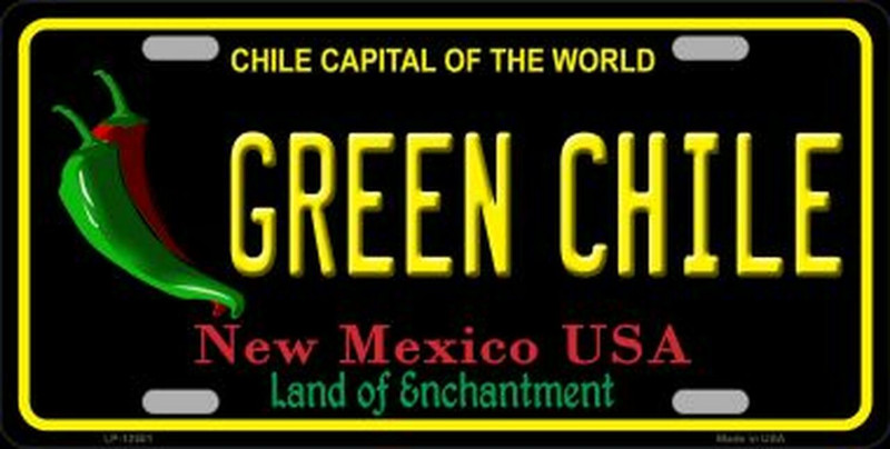 Plaque Auto Décorative métal 30 x 15 cm NEW MEXICO Chile Capital of the world Green Chile