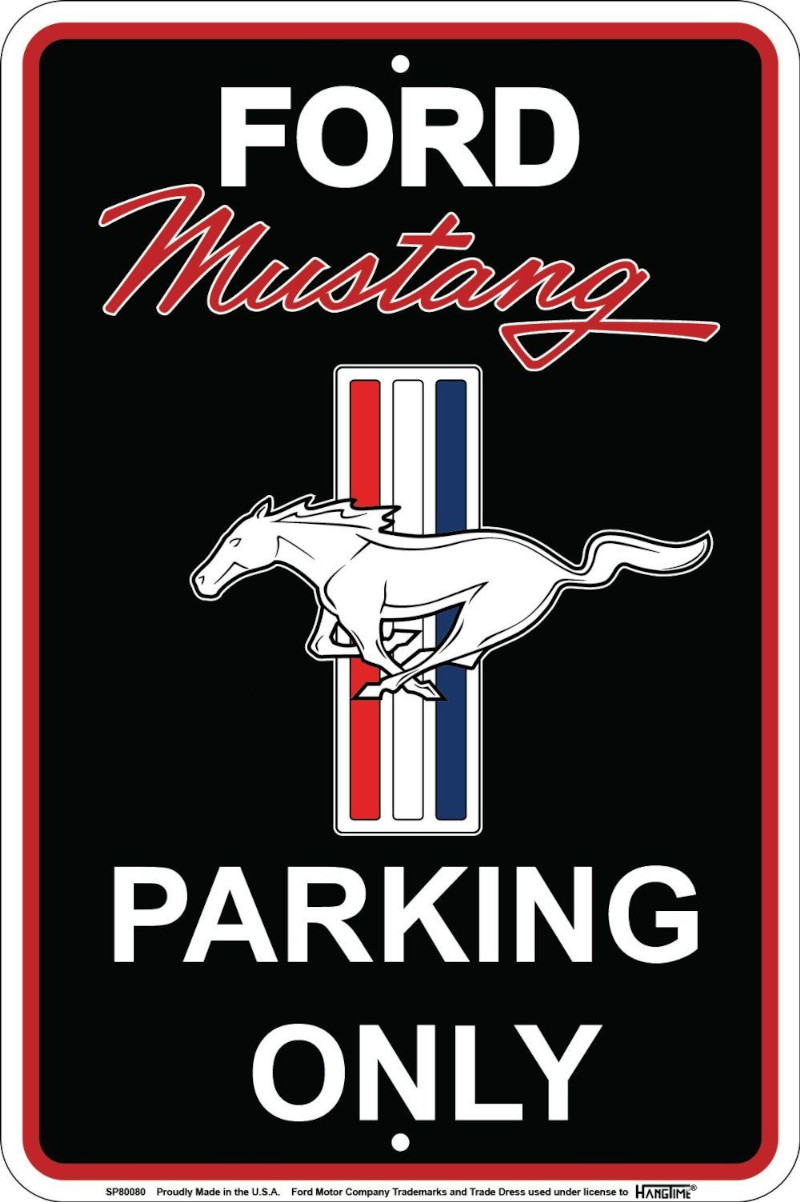 Plaque métallique format 30 x 20 cm PARKING ONLY Ford Mustang